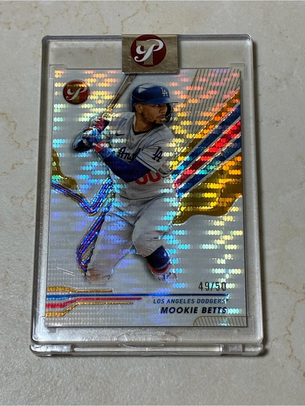 LA Dodgers Mookie Betts Gold Refractor Baseball Card